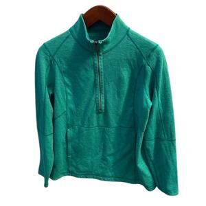 Tommy Bahama Womens Large Teal Green Quarter-Zip Pullover reversible